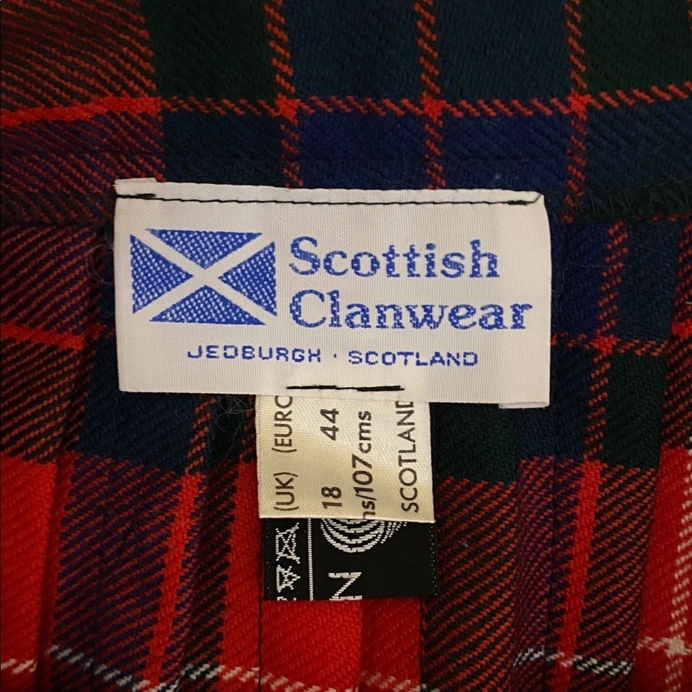 Vintage Scottish Plaid Red Wool Tartan Plaid Classic Traditional Skirt Kilt Sz M - Picture 14 of 17